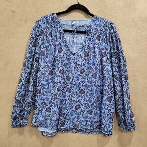 Old Navy Blouse Top Women's Size XLarge Floral Boho Casual Office Peasant‎